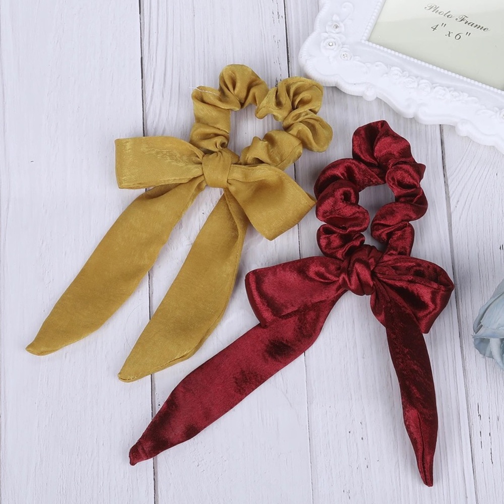 NEW | SET OF 3 Hair Scrunchies 2 in 1 Hair Tie Bow